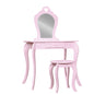 Keezi Kids Dressing Table Stool Set Vanity Mirror Princess Children Makeup Pink