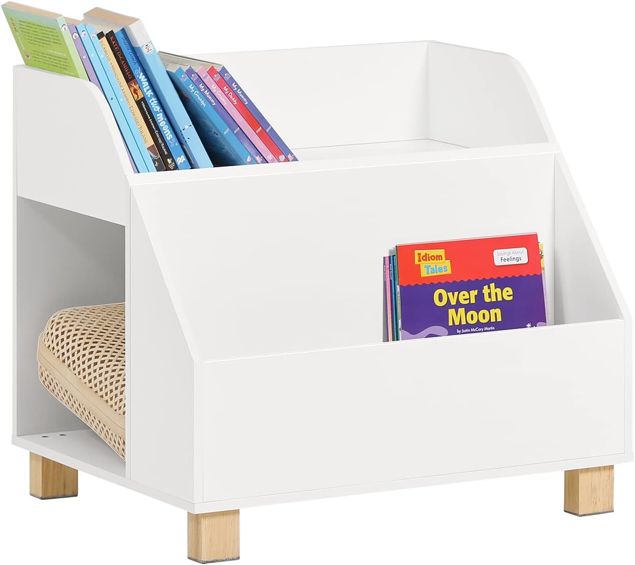 Kids Storage Bookcase 3 Compartments, White