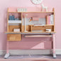 Solid Rubber Wood Height Adjustable Children Kids Ergonomic Pink Study Desk Only 120cm AU